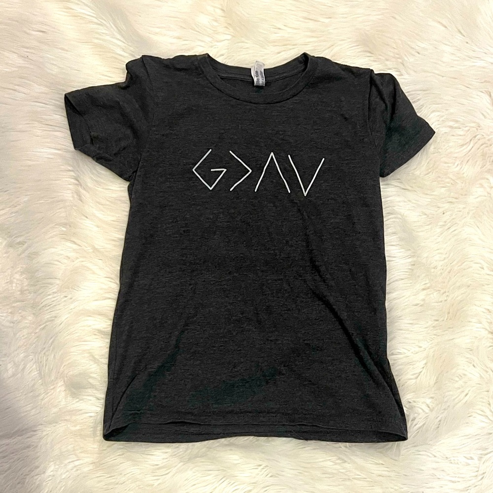 God Is Greater Than All My Highs and Lows tee; kids (YL)